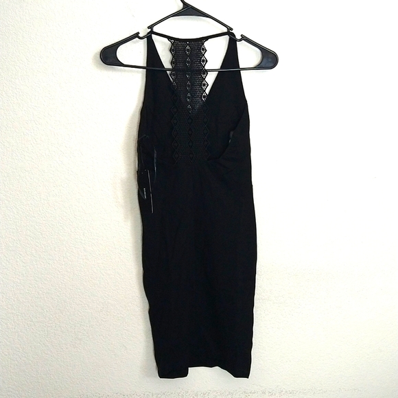 NWT Lulu's Frederica Black Crochet Lace Bodycon Stretch Dress Size Small S - Picture 6 of 9